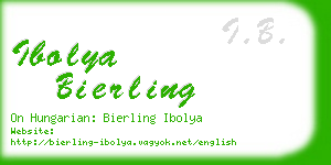 ibolya bierling business card